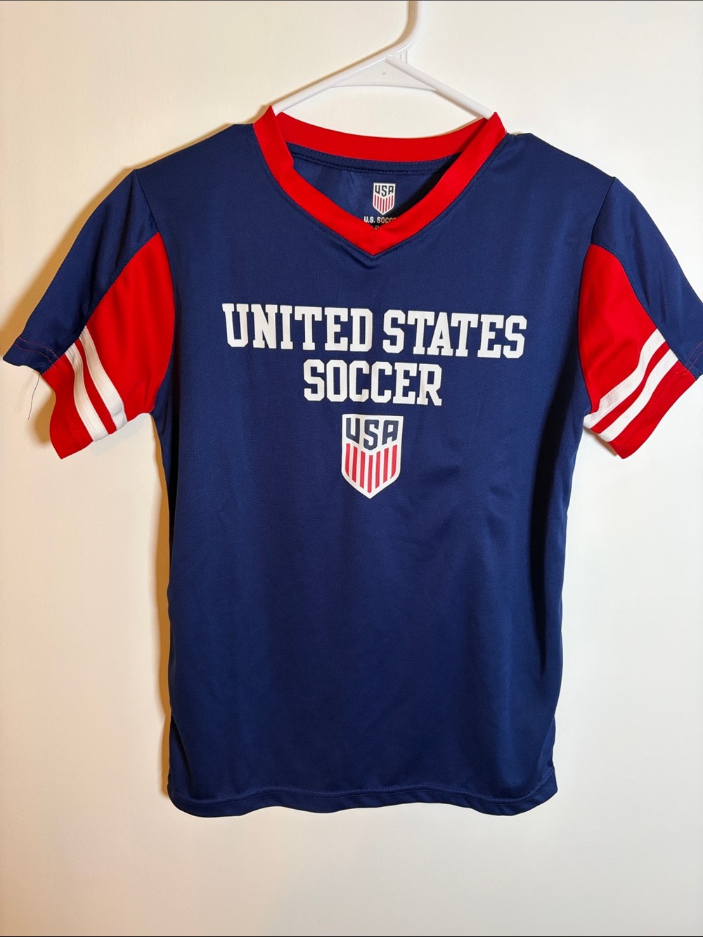 United States Soccer Kids Short Sleeve Jersey - Navy & Red